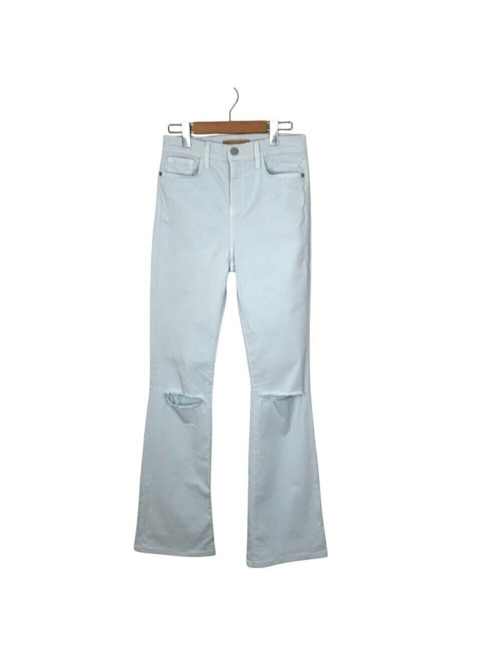 Rebecca Minkoff Sunset Flare High Rise Light Wash Slightly Distressed Size 27